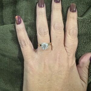 14K Yellow Gold 3.01 CTW LabGrown Diamond Solitaire Ring With IGI Report Sz 7.75